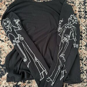 Chico's Black Long Sleeve Tee with White Graphic